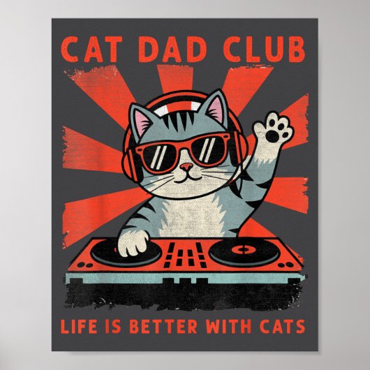 Cat Dad Club, Life Is Better With Cats, Cat Dad Fu Poster (Vorne)