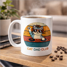 CAT DAD CLUB / Lustiger Retro-Musiker Kaffeetasse