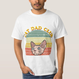 Cat Dad Club Vintage Sphynx Katze Retro Sonnenunte T-Shirt