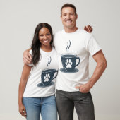 Cat Dad Coffee – Minimalist Cat Paw & Mug Tee for (Unisex)