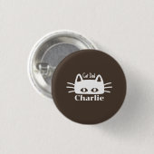 Cat Dad custom cat name Button (Vorne & Hinten)