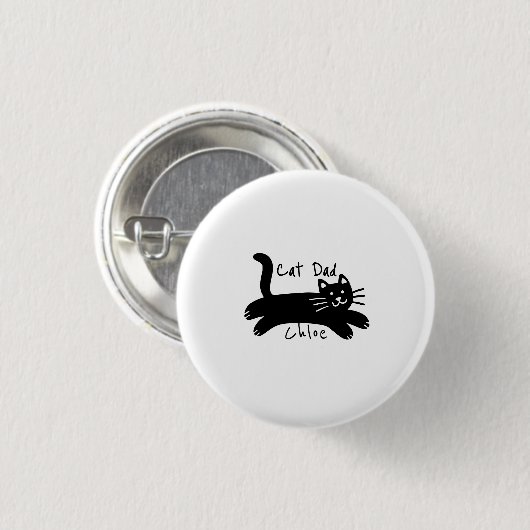 Cat Dad custom cat name Button (Vorne & Hinten)