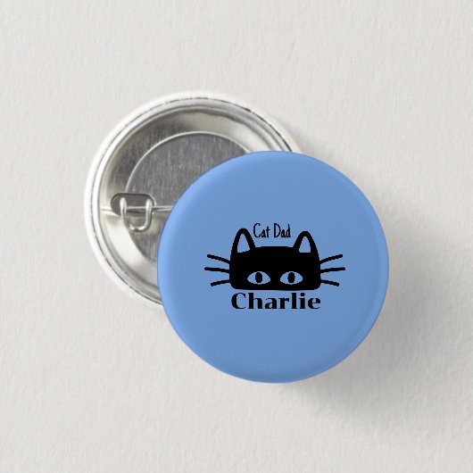 Cat Dad custom cat name Button (Vorne & Hinten)