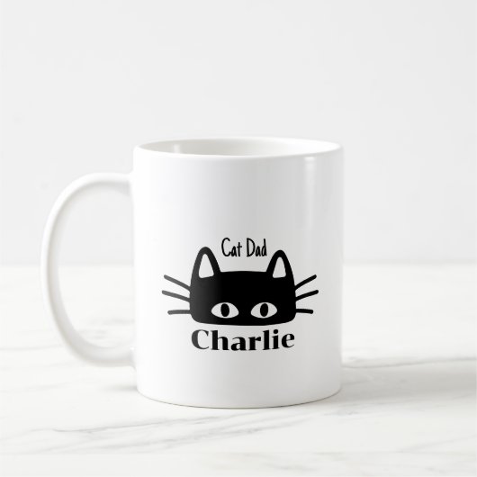 Cat Dad custom cat name Kaffeetasse (Links)