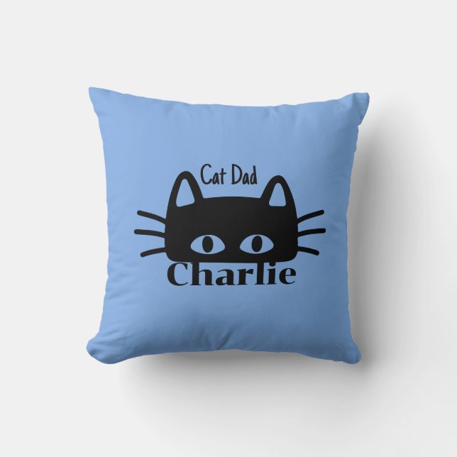 Cat Dad custom cat name Kissen (Vorderseite)