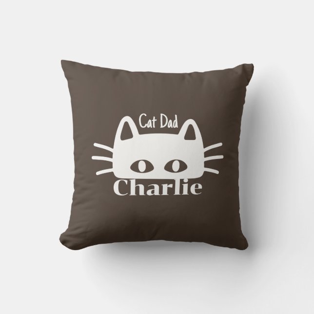 Cat Dad custom cat name Kissen (Vorderseite)