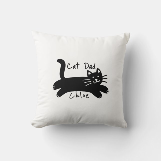 Cat Dad custom cat name Kissen (Vorderseite)