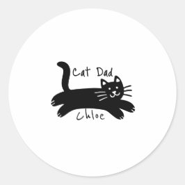 Cat Dad custom cat name Runder Aufkleber