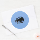 Cat Dad custom cat name Runder Aufkleber (Umschlag)
