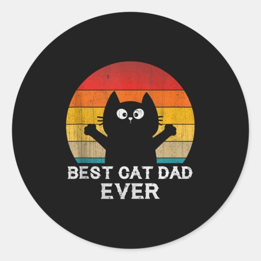 Cat Dad Ever - Funny Cats Tank Top Runder Aufkleber (Vorderseite)
