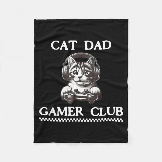 Cat Dad Gamer Club Funny Cat Lover Gaming Game Fat Fleecedecke (Vorderseite)