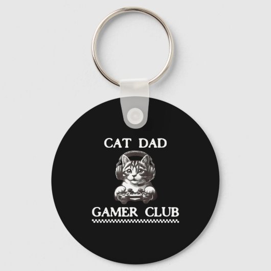 Cat Dad Gamer Club Funny Cat Lover Gaming Game Fat Schlüsselanhänger (Vorderseite)
