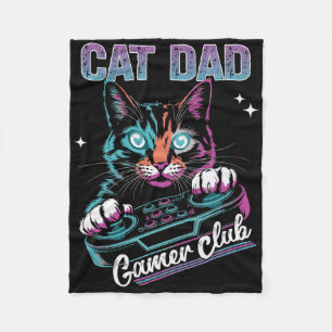 Cat Dad Gamer Club Videospiele Gaming Cat Spieler  Fleecedecke
