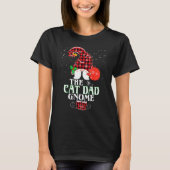 Cat Dad Gnome Buffalo Plaid Matching Family Christ T-Shirt (Vorderseite)
