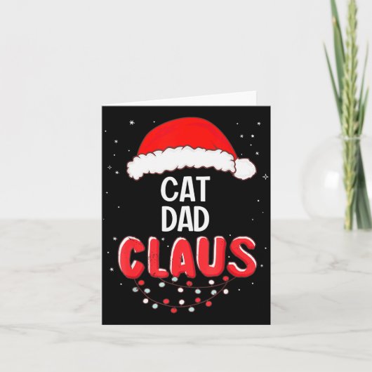 Cat Dad Santa Claus Christmas Matching Costume For Karte (Vorderseite)