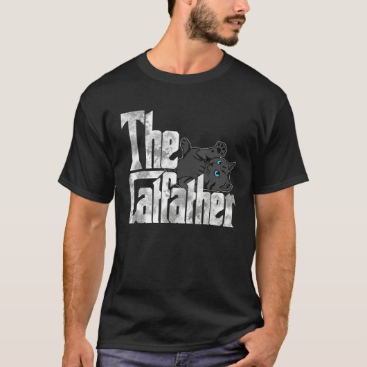Cat Dad The Catfather Crazy Black Cat Father Kitty T-Shirt (Vorderseite)
