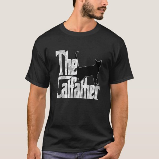Cat Dad The Catfather Crazy Black Cat Father Kitty T-Shirt (Vorderseite)