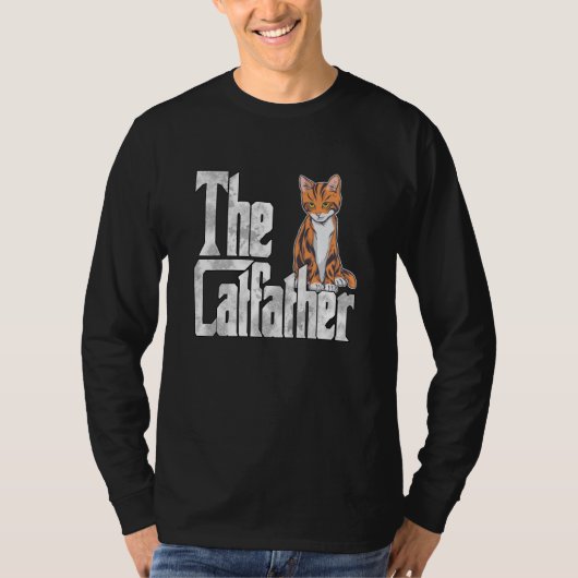 Cat Dad The Catfather Crazy Cute Cat Father Kitty T-Shirt (Vorderseite)