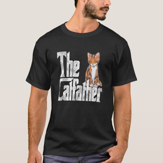 Cat Dad The Catfather Crazy Cute Cat Father Kitty T-Shirt (Vorderseite)