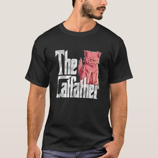 Cat Dad The Catfather Crazy Evil Cat Father Kitty T-Shirt (Vorderseite)