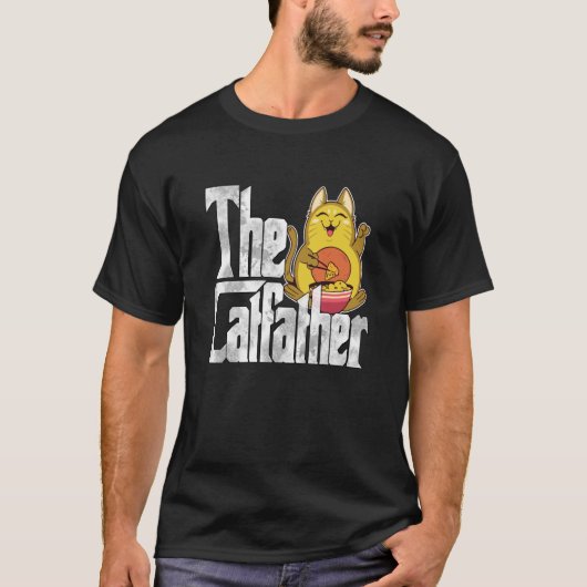 Cat Dad The Catfather Crazy Food Cat Father Kitty T-Shirt (Vorderseite)