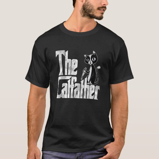 Cat Dad The Catfather Crazy Knife Cat Father Kitty T-Shirt (Vorderseite)