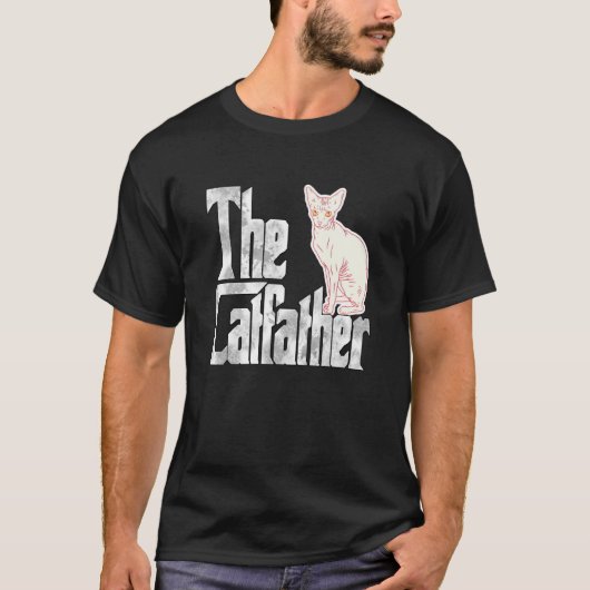 Cat Dad The Catfather Cute Sphynx Cat Father Kitty T-Shirt (Vorderseite)