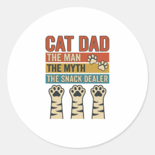 Cat Dad The Snack Dealer Vintage Cat Lover Shirt_1 Runder Aufkleber