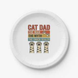Cat Dad The Snack Dealer Vintage Katzenliebhaber-S Pappteller