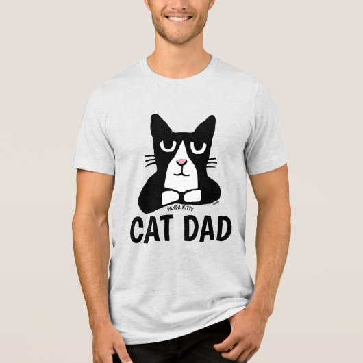 CAT DAD TUXEDO CAT PANDA KITTY T-Shirt Tri-Blend Shirt (Vorderseite)
