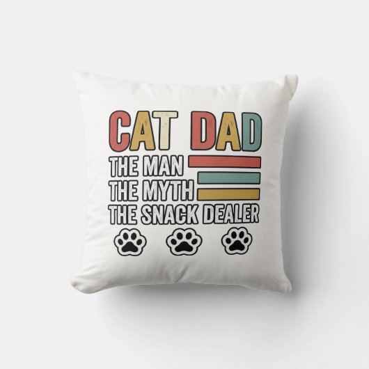 Cat Dad Vintage Funny Snack Dealer Shirt Design_1 Kissen (Vorderseite)