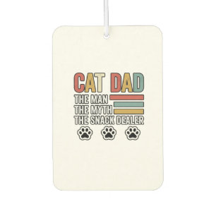 Cat Dad Vintage Lustiger Snackhändler-Shirt-Design Autolufterfrischer