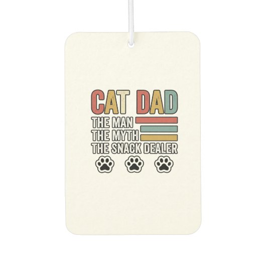 Cat Dad Vintage Lustiger Snackhändler-Shirt-Design Autolufterfrischer (Vorderseite)