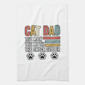 Cat Dad Vintage Lustiger Snackhändler-Shirt-Design Geschirrtuch (Vertikal)