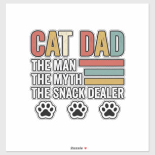 Cat Dad Vintage Lustiges Snack-Händler-Shirt-Desig Aufkleber