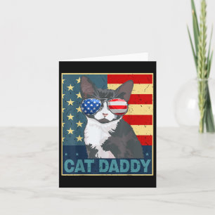 Cat Daddy American Flag 4. Juli Vatertag Funny Karte