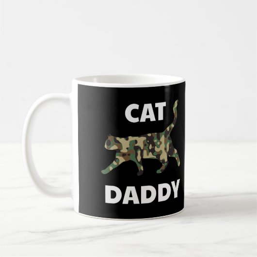 Cat Daddy Camouflage Funny Vater Hausbesitzer Vate Kaffeetasse (Links)