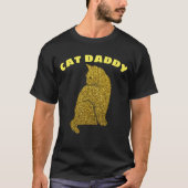CAT DADDY CAT VATER GLITZER T - SHIRT (Vorderseite)