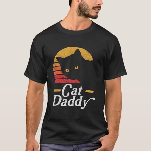Cat Daddy Eighties Style Cat Distressed T-Shirt (Vorderseite)