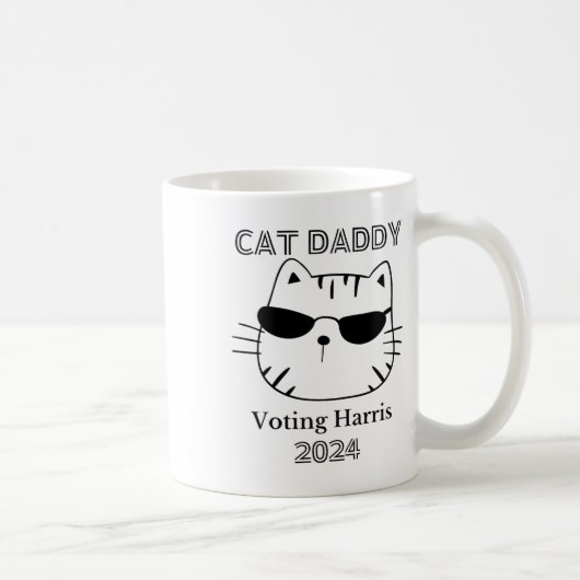 Cat Daddy For Kamala Funny Cat Vater Vote Kamala E Kaffeetasse (Rechts)