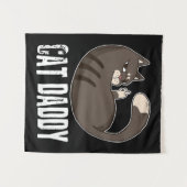 Cat Daddy | Funny Cat Lover zum Vatertag Wandteppich (Vorderseite (Horizontal))