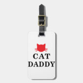 Cat Daddy Gepäckanhänger mit Ledergurt (Vorderseite vertikal)