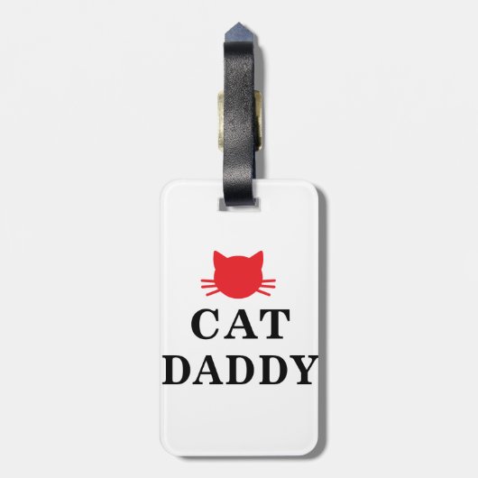 Cat Daddy Gepäckanhänger mit Ledergurt (Rückseite vertikal)