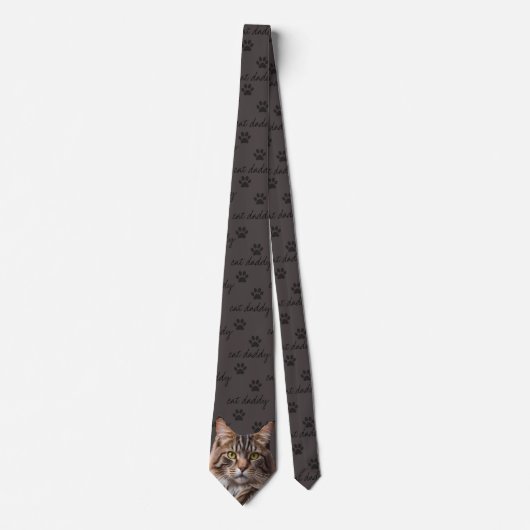 Cat Daddy Gray Tabby Cat Neck Tie Krawatte (Vorderseite)