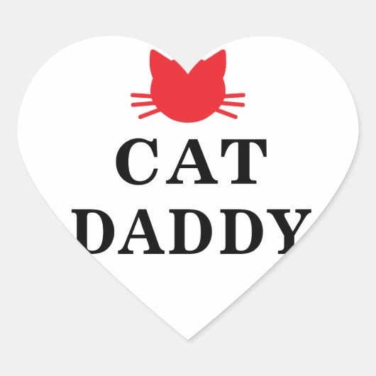 Cat Daddy Heart Stickers (Vorderseite)
