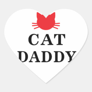 Cat Daddy Heart Stickers