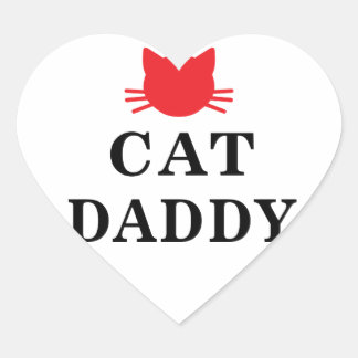 Cat Daddy Heart Stickers
