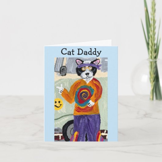 Cat Daddy Hippie Smoking Katze Einladung (Vorderseite)