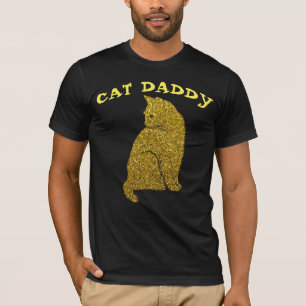CAT DADDY IMITATS GOLD GLITZER BLACK T - SHIRT