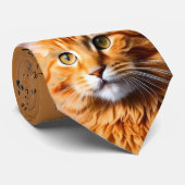 Cat Daddy Orange Tabby Cat Neck Tie Krawatte (Gerollt)